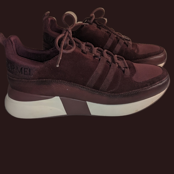CARMELA Burgundy Leather Wedge Laced Trainer Size:9/ 40 M - Picture 4 of 11